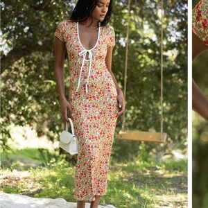 RESA Floral Red and Green Dress